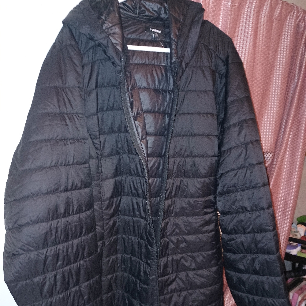 Torrid Black Quilted Puffer Coat